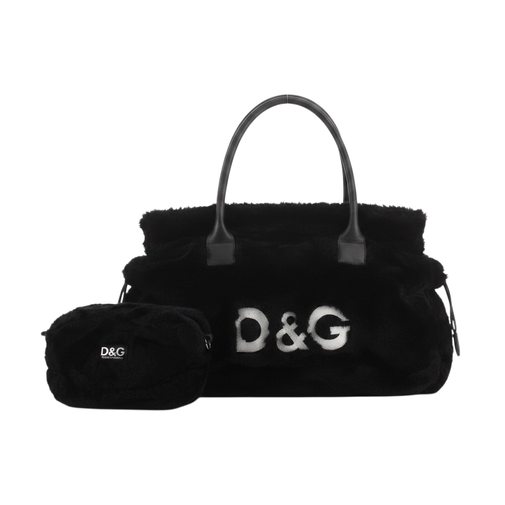 Dolce & Gabbana Black Fur Bag