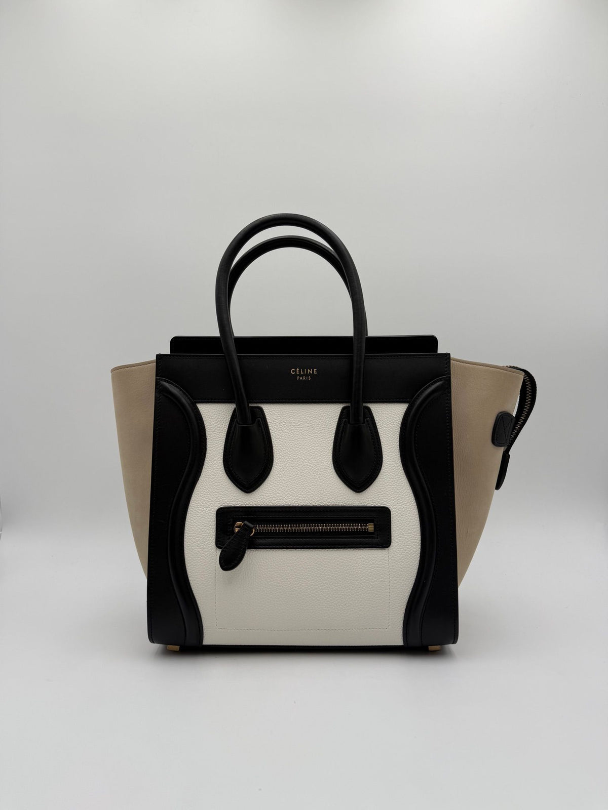 Celine Luggage Mini Black Sail Leather