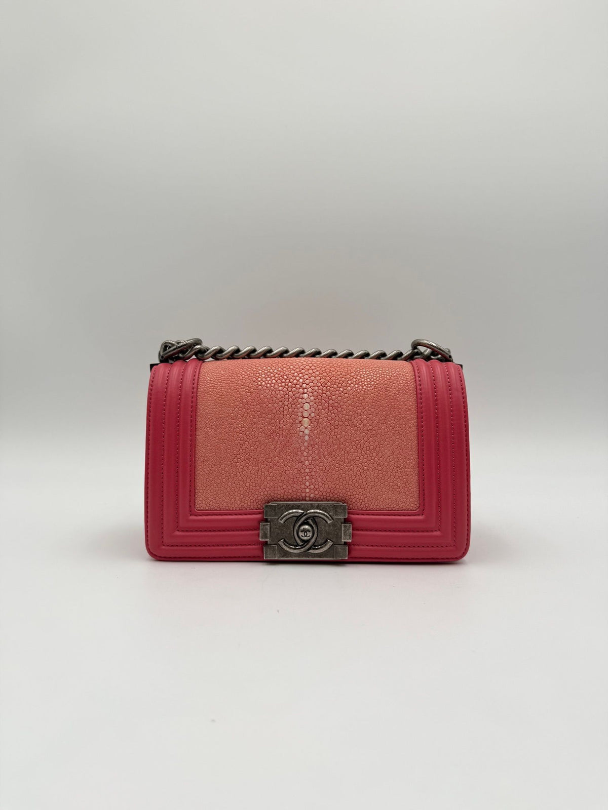 Chanel Boy Small Galuchat Flap Pink