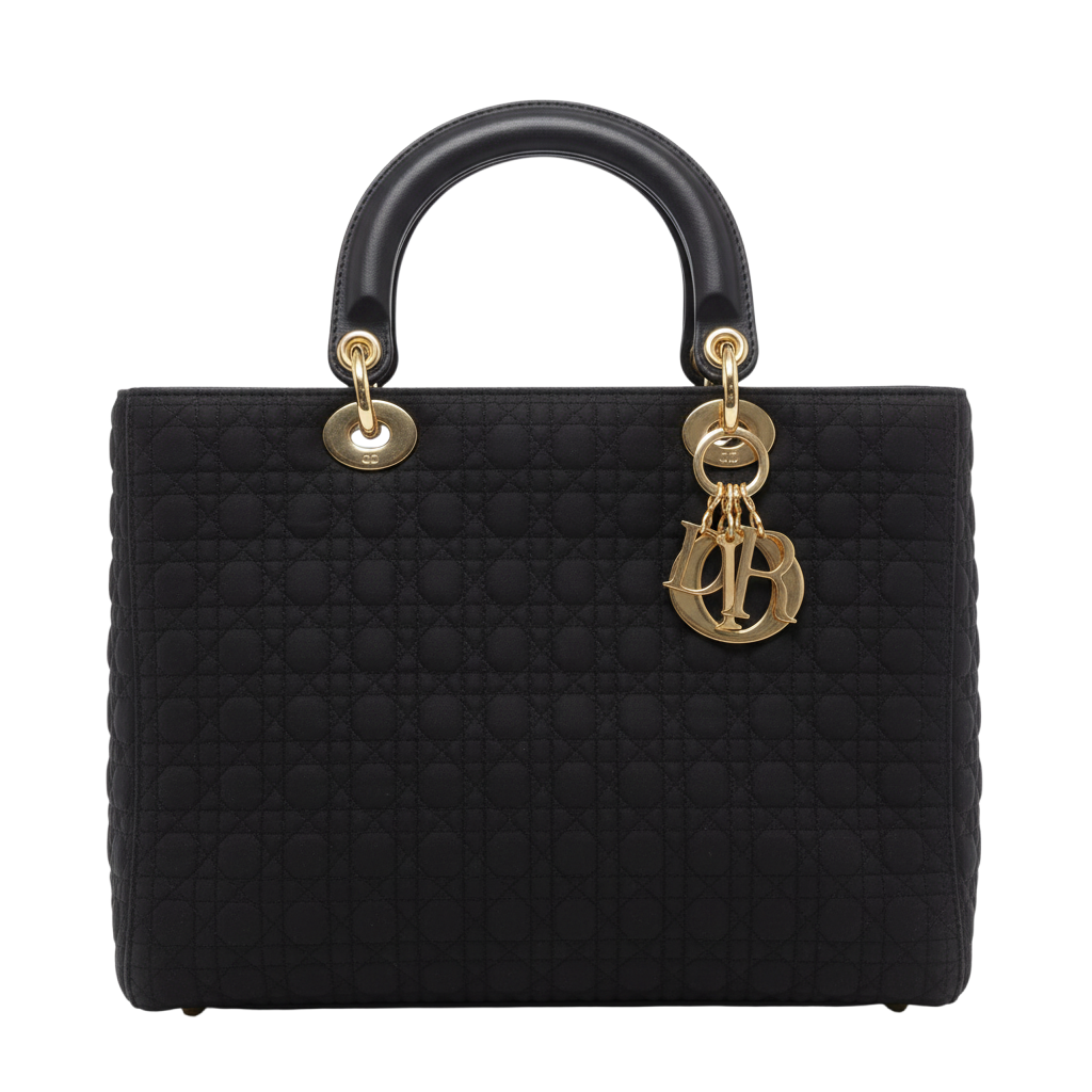 Dior Lady Dior Nylon Cannage Large Black