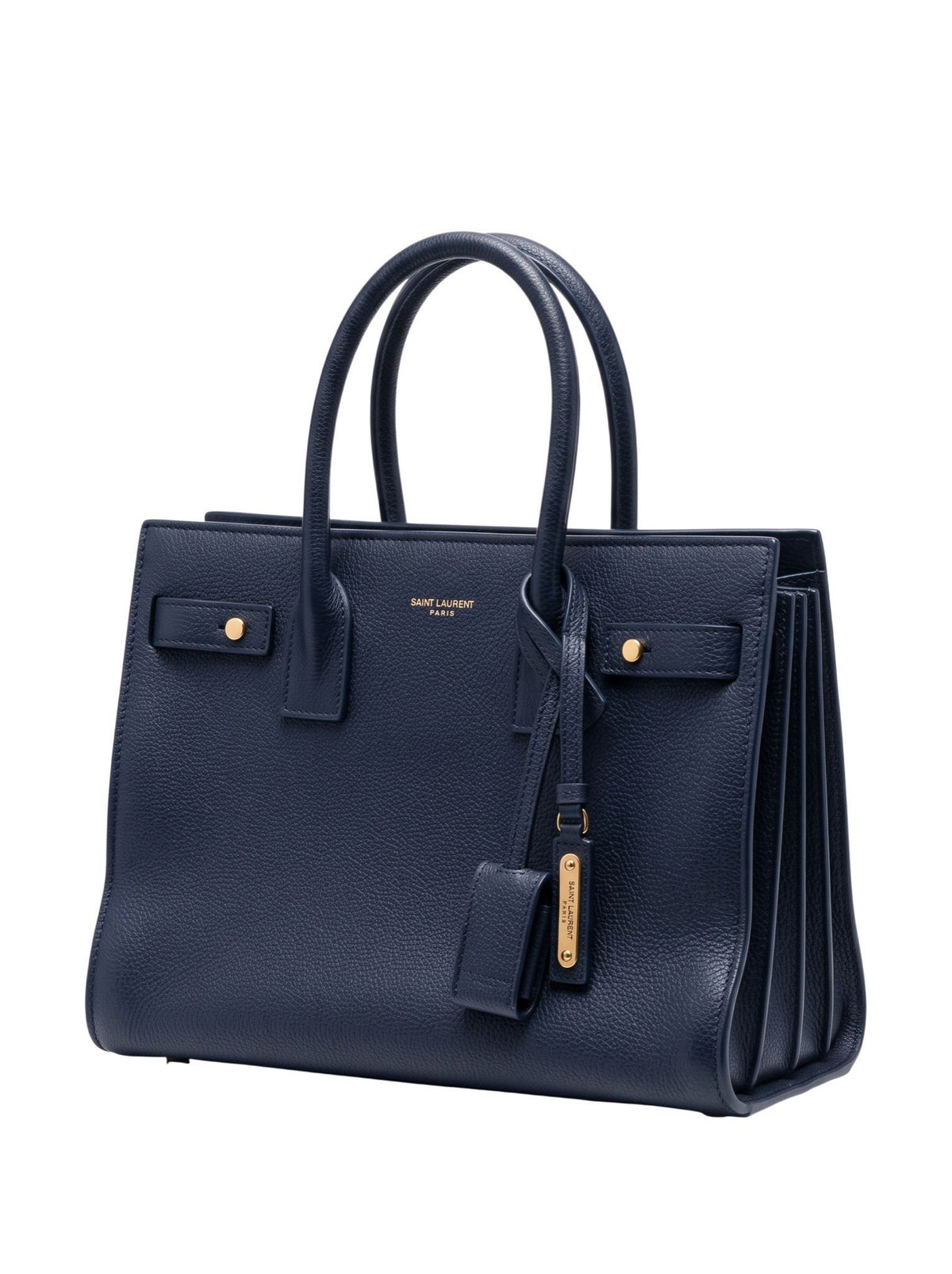 Saint Laurent Sac de Jour Cuir Grainé Bleu