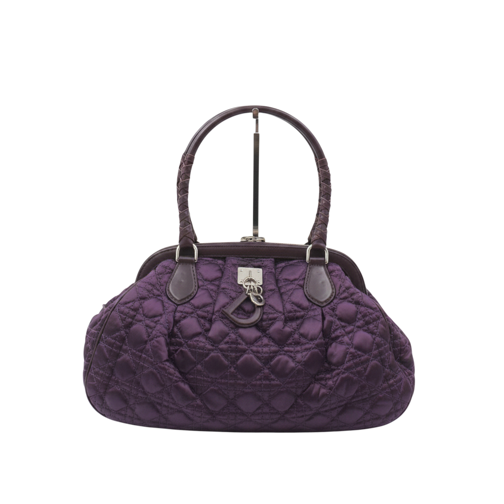 Dior Cannage Top Handle Bag Violet