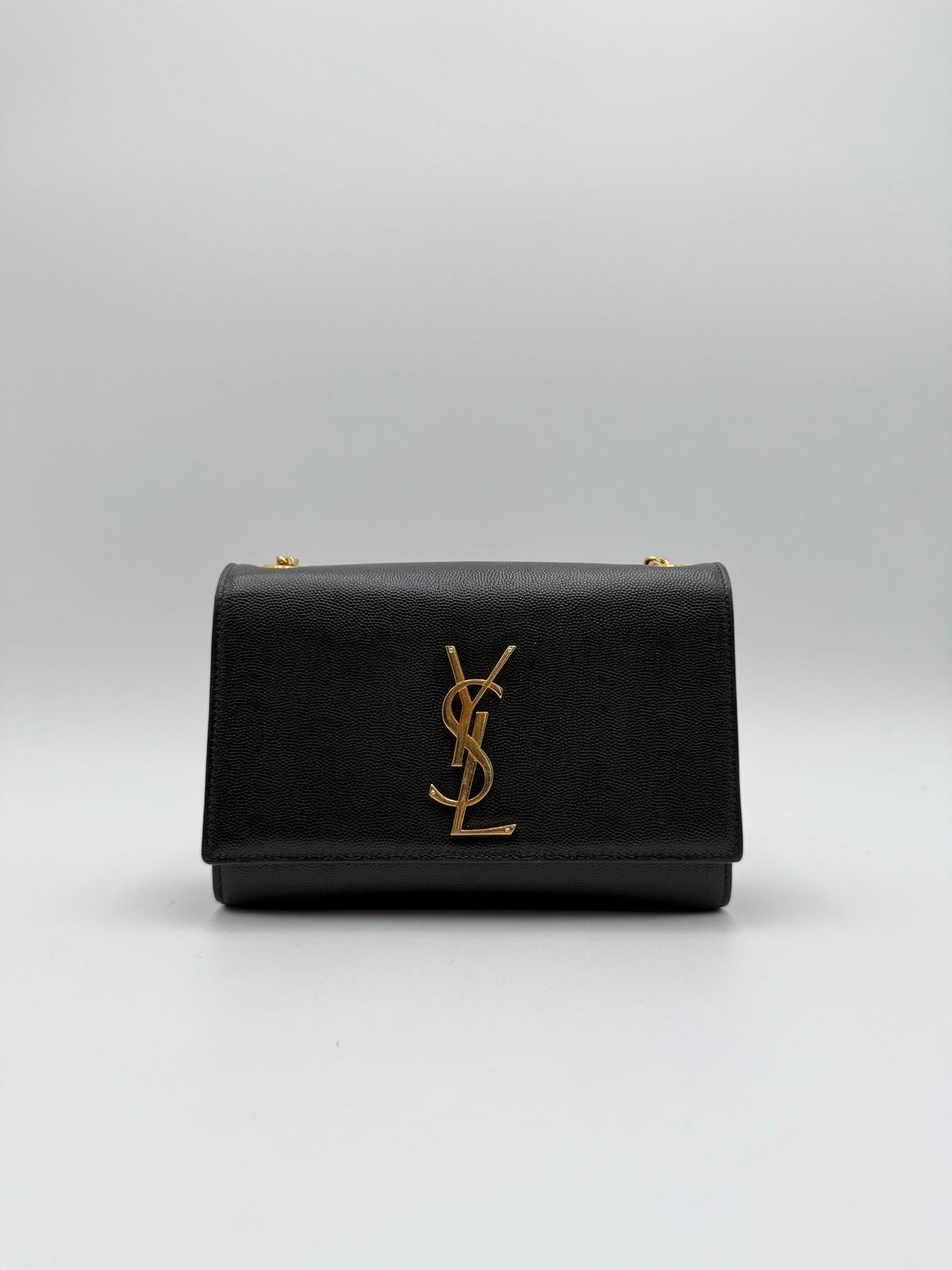 Saint Laurent Kate Black Grained Leather