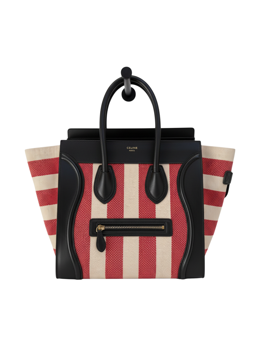 Céline Luggage Striped Canvas