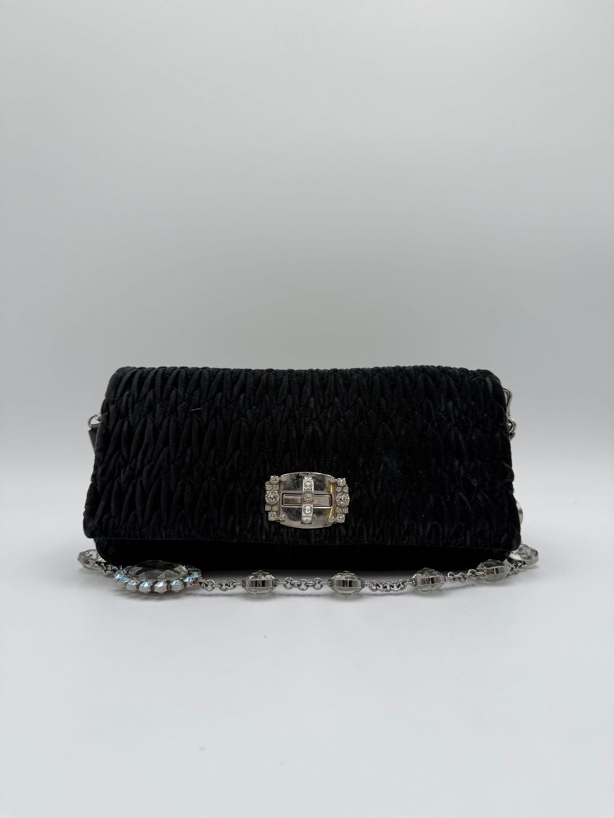 Miu Miu Crystal Velours Black