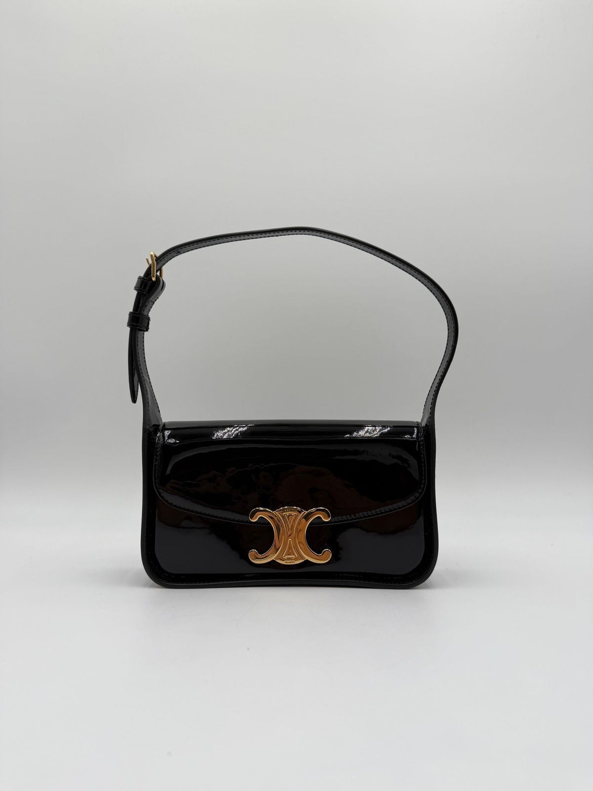 Celine Triomphe Black Patent