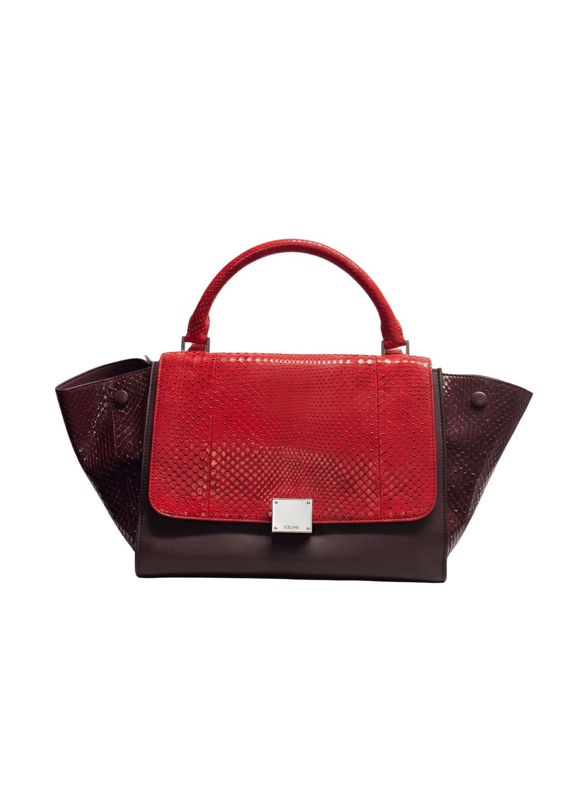 Céline Trapèze Python Rouge Bordeaux