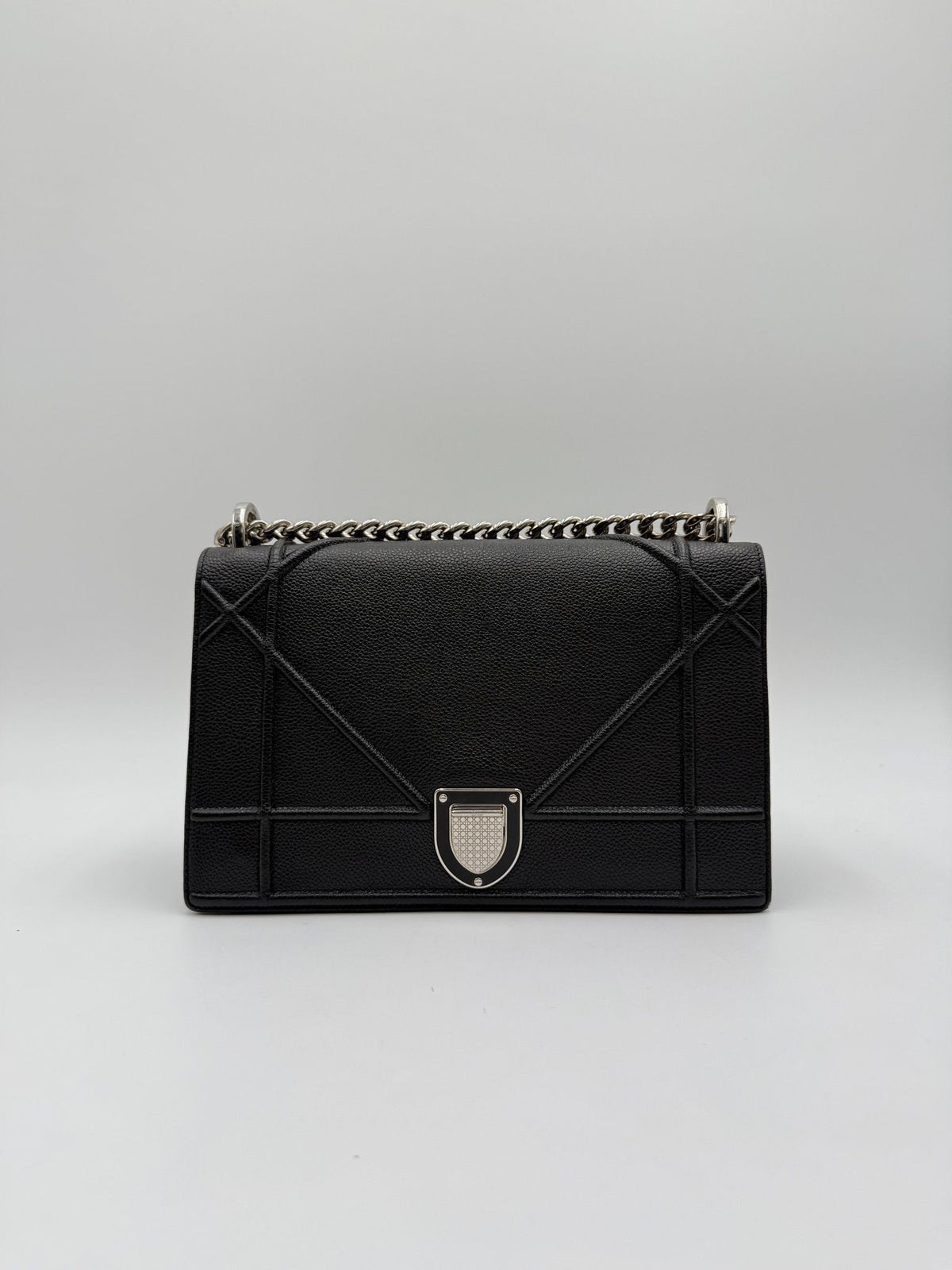 Dior Diorama Black Grained Leather