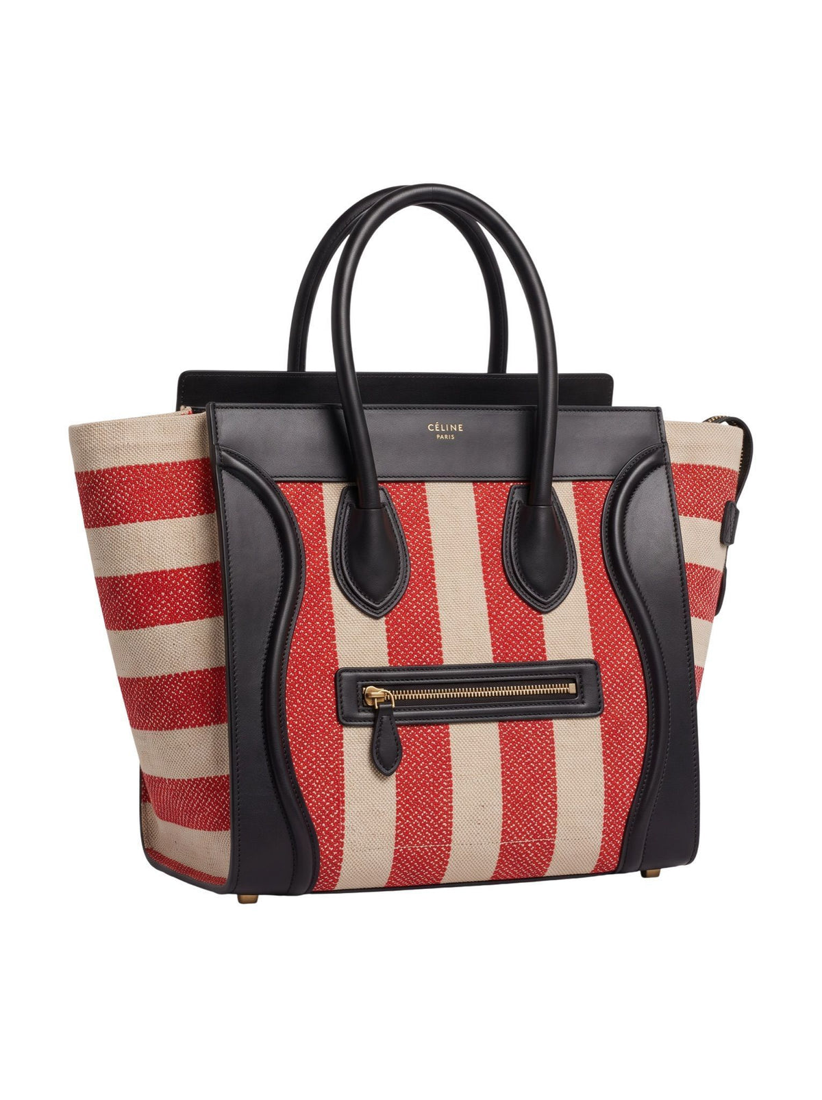 Céline Luggage Toile Rouge Blanc Noir