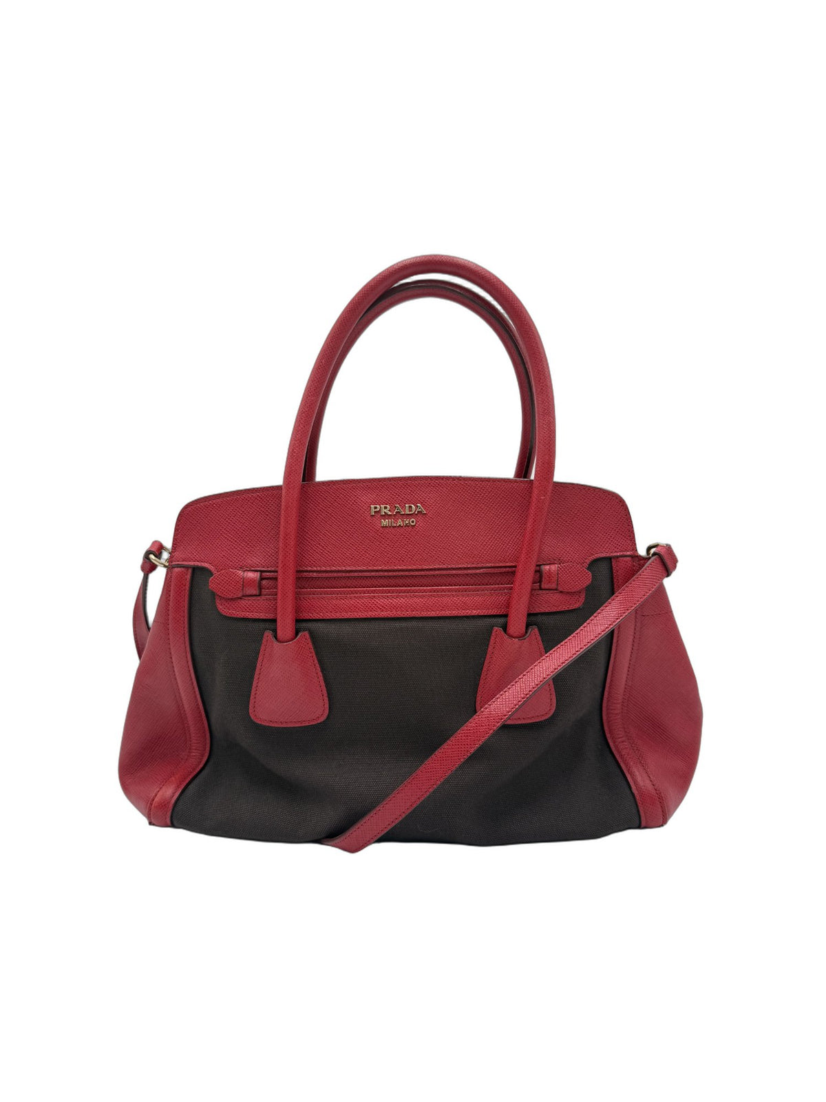 Prada Handbag Black Red